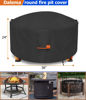 Picture of Dalema Round Fire Pit Cover,Outdoor 600D Heavy Duty Waterproof Tear-Resistant 34-36 Inch Firepit Covers,Patio Weatherproof Fire Table Cover,Black 36"x24".