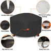 Picture of Dalema Round Fire Pit Cover,Outdoor 600D Heavy Duty Waterproof Tear-Resistant 34-36 Inch Firepit Covers,Patio Weatherproof Fire Table Cover,Black 36"x24".