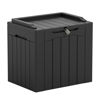 Picture of Greesum 31 Gallon Resin Deck Box Large Outdoor Storage for Patio Furniture, Garden Tools, Pool Supplies, Weatherproof and UV Resistant, Lockable, Dark Black