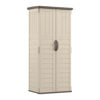 Picture of Suncast Vertical Outdoor Storage Shed with Reinforced Floor, Lockable Double Doors, All-Weather Construction, and Multi-Wall Panels, Vanilla