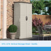Picture of Suncast Vertical Outdoor Storage Shed with Reinforced Floor, Lockable Double Doors, All-Weather Construction, and Multi-Wall Panels, Vanilla