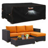 Picture of Enzeno Patio Furniture Set Cover, Outdoor Sectional Sofa Couch Set Covers Waterproof, Garden Dining Table Chair Set Cover Outside Rectangular Heavy Duty Weatherproof 90" L x 65" W x 28" H Black