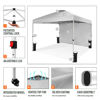 Picture of CROWN SHADES 10x10 Pop Up Canopy with 1 Side Wall - Beach Tent with One Push Setup - Outdoor Sun Shade for Events, Parties, Camping - Gazebo with STO-N-Go Cover Bag (White)