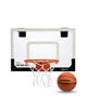 Picture of SKLZ Pro Mini Basketball Hoop - 18" x 12" Clear, Shatterproof Backboard, Breakaway Rim, Heavy Duty Net, & 5" Ball - Easy Mount Padded, Slide-On Over-Door Mounts - Suitable for Office, Dorm, Bedroom
