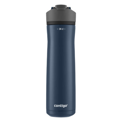 Picture of Contigo Cortland Chill 2.0 Blueberry Stainless Steel Water Bottle, Vacuum-Insulated, Spill-Proof Lid, 24oz, Ideal for Hot or Cold Drinks, Interchangeable Lid, Perfect for Kids & Adults