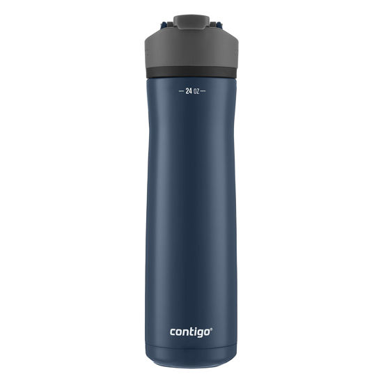 Picture of Contigo Cortland Chill 2.0 Blueberry Stainless Steel Water Bottle, Vacuum-Insulated, Spill-Proof Lid, 24oz, Ideal for Hot or Cold Drinks, Interchangeable Lid, Perfect for Kids & Adults