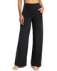 Picture of Promover Wide Leg Pants Woman Yoga Pants with Pockets Loose Stretch Casual Lounge Sweatpants Women Fashion Clothing(Black,L,30")