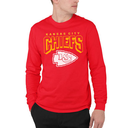 Picture of Junk Food Clothing x NFL - Kansas City Chiefs - Bold Logo - Unisex Adult Long Sleeve T-Shirt for Men and Women - Size Medium