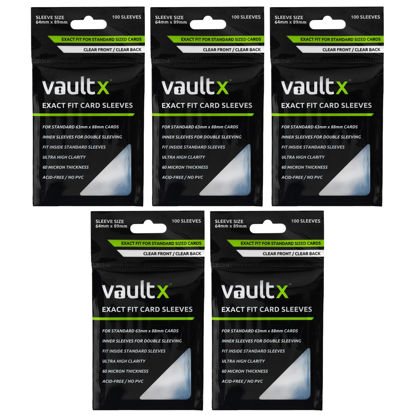Picture of Vault X Exact Fit Trading Card Sleeves - High Clarity Perfect Fit Inner Sleeves to Protect and Preserve Board Game, Collectible and Trading Card Games (500 Pack)