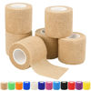 Picture of 1"/2"/3"/4" Self Adhesive Bandage Wraps, 6pcs 5 Yard Breathable Elastic Wraps, Vet Wraps, 12 Colors to Choose, (2", Skin Color, 6pcs)
