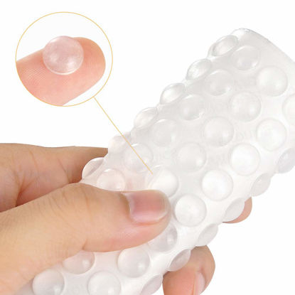 Picture of 200PCS Cabinet Bumpers Clear Rubber Bumpers Self Adhesive, Soft Cabinet Door Bumper Pads, Sound Dampening Cabinet Door Bumpers, Kitchen Cabinet Pads for Drawers, Picture Frames, Cupboard Door Bumpers