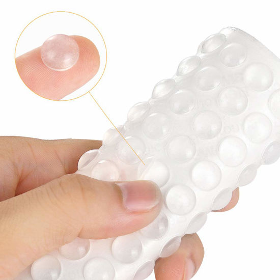 Picture of 200PCS Cabinet Bumpers Clear Rubber Bumpers Self Adhesive, Soft Cabinet Door Bumper Pads, Sound Dampening Cabinet Door Bumpers, Kitchen Cabinet Pads for Drawers, Picture Frames, Cupboard Door Bumpers