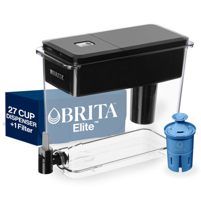 Picture of Brita XL Water Filter Dispenser for Tap and Drinking Water with 1 Elite Filter, Reduces 99% Of Lead, Lasts 6 Months, 27-Cup Capacity, BPA Free, Black