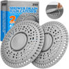 Picture of Shower Drain Hair Catcher, 2 Pack Premium Silicone Drain Protector & Shower Drain Cover for Regular Drains of Shower Room, Bathroom, Gray