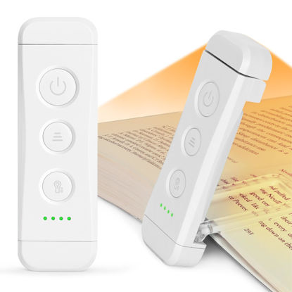 Picture of Glocusent USB Rechargeable Book Light for Reading in Bed, Portable Clip-on LED Reading Light, 3 Amber Colors & 5 Brightness Dimmable, Compact & Long Lasting, Perfect for Book Lovers, Kids