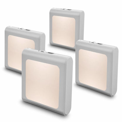 Picture of MAZ-TEK Plug in Dimmable Led Night Light with Auto Dusk to Dawn Sensor, Soft Warm White Nightlights for Hallway,Bedroom, Kids Room, Kitchen, Stairway, 4 Pack