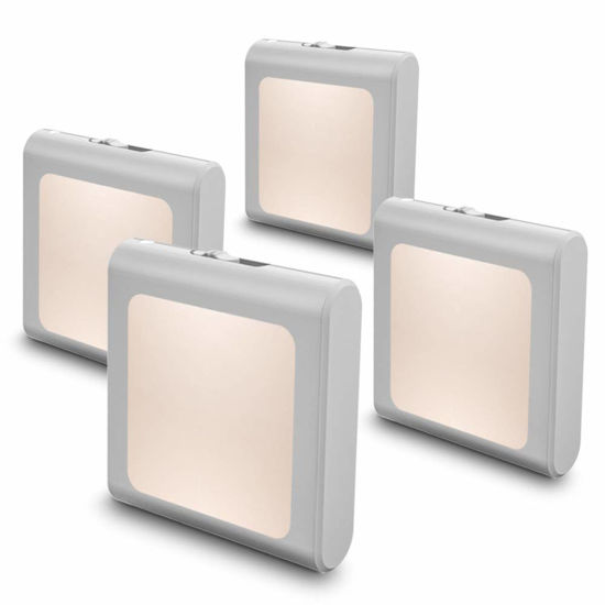 Picture of MAZ-TEK Plug in Dimmable Led Night Light with Auto Dusk to Dawn Sensor, Soft Warm White Nightlights for Hallway,Bedroom, Kids Room, Kitchen, Stairway, 4 Pack