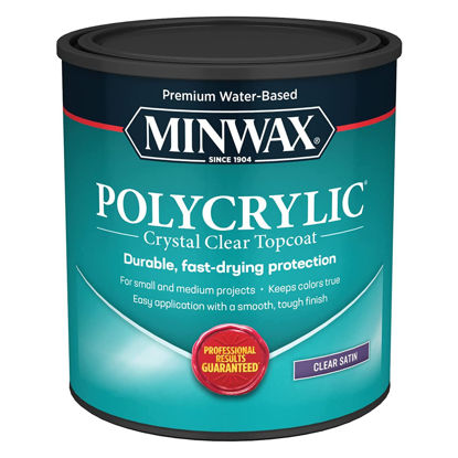 Picture of qt Minwax 63333 Clear Polycrylic Water-Based Protective Finish Satin