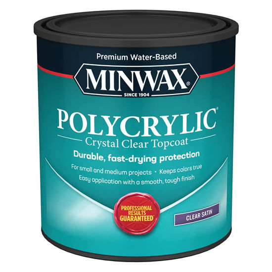 Picture of qt Minwax 63333 Clear Polycrylic Water-Based Protective Finish Satin