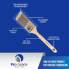 Picture of Pro Grade Paint Brush Set - 3-Pack - 2" Angle Brushes for All Latex and Oil Paints & Stains - Home Improvement - Interior & Exterior Use