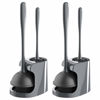 Picture of MR.SIGA Toilet Plunger and Bowl Brush Combo for Bathroom Cleaning, Gray, 2 Sets