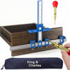Picture of King&Charles Cabinet Hardware Jig, Cabinet Handle Jig with Automatic Center Punch, Cabinet Jig for Handles and Pulls on Drawers/Cabinets, Cabinet Hardware Template Tool Perfect Set.