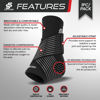 Picture of Sleeve Stars Ankle Brace for Sprained Ankle, Plantar Fasciitis Relief Ankle Support for Women, Ankle Compression Sleeve w/ Strap (Single/Black)