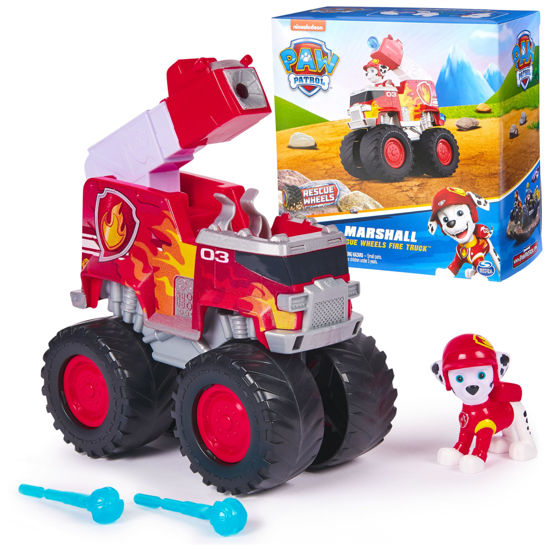 Picture of Paw Patrol: Rescue Wheels Marshall’s Firetruck, Toy Truck with Projectile Launcher and Collectible Action Figure, Kids Toys for Boys & Girls Ages 3+