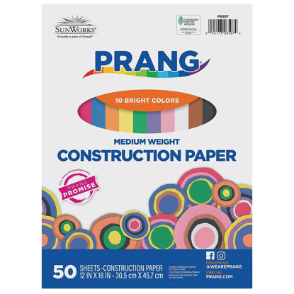Picture of Prang (Formerly SunWorks) Construction Paper, 10 Assorted Colors, 12" x 18", 50 Sheets