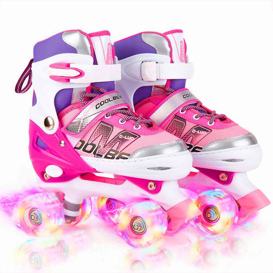 Picture of Sowume Adjustable Kids Roller Skates for Girls and Women, All 8 Wheels of Girl's Skates Shine, Safe and Fun Illuminating for Beginner