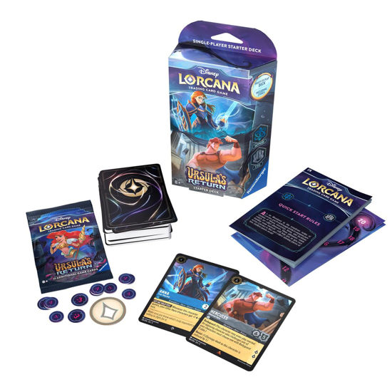 Picture of Ravensburger Disney Lorcana TCG: Ursula's Return - Sapphire & Steel Single-Player Starter Deck | Engaging Gameplay | Over 200 Original Disney Artworks | Ideal for Ages 8+