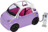Picture of Barbie Doll Accessories, Toy Car Electric Vehicle with Charging Station, Plug & Sunroof, Purple 2-Seater Transforms into Convertible