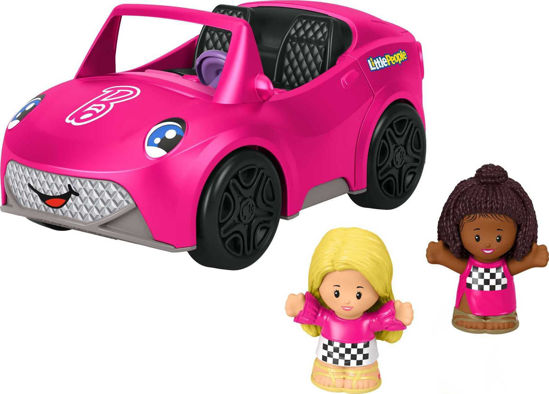 Picture of Fisher-Price Little People Barbie Toddler Toy Car Convertible with Music Sounds & 2 Figures for Pretend Play Ages 18+ Months