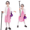 Picture of Aimeiar Kids 100 Days of School Costume for Girls,Halloween Old Lady Costume wig cardigan sweater and Granny Grandma Set for Child