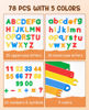Picture of JoyCat 78 Pieces Magnetic Letters Numbers Alphabet Fridge Magnets ABC 123 Preschool Educational Learning Plastic Colorful Toy Set Uppercase Lowercase Math Symbols for Toddlers Kids