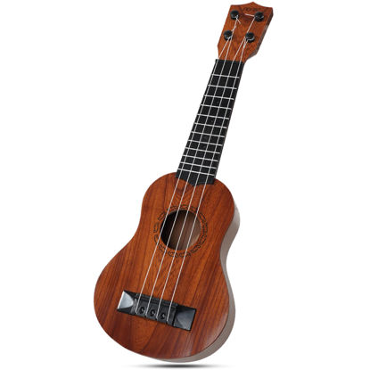 Picture of Raimy 17in Kids Ukulele Guitar - 4 Strings Mini Guitar Children Musical Instruments Educational Toys with Picks for Toddler Kids Boys Girls Beginner (Mahogany)