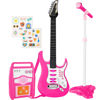 Picture of Best Choice Products Kids Electric Musical Guitar Play Set, Toy Guitar Starter Kit Bundle w/ 6 Demo Songs, Whammy Bar, Microphone, Amp, AUX, 2 Sticker Sheets - Pink