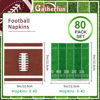 Picture of Football Birthday Party Supplies Disposable Paper Cocktail Napkins for Tailgate Party Decorations, Assorted 40 Pack Football Field Design and 40 Pack of football Pattern, Total 80 Pack