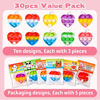 Picture of Valentines Day Gifts for Kids - Prefilled 30 Valentines Cards with Mini Pop Fidget Toys Bulk- Valentine Exchange Gift for Classroom,School Party Favors for Kids,Valentine's Day Prize Toys