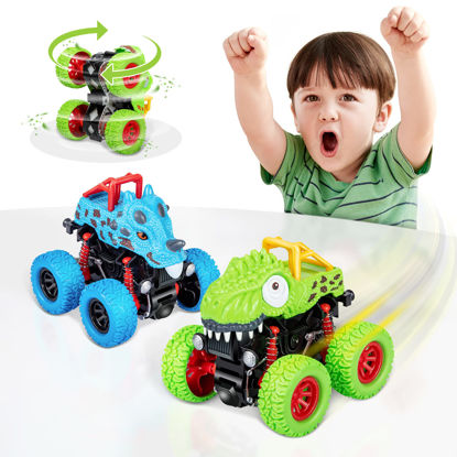 Picture of LODBY Dinosaur Toys for 2 3 4 5 Year Old Boys - Monster Truck Toys for Toddlers Boys Ages 2-4-6 - Push and Go Cars Dinosaur Toys for Kids 3-5 Year Old Boy Christmas Birthday Gifts