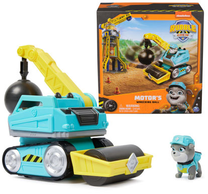 Picture of Rubble & Crew, Motor’s Wrecking Ball Toy Truck with Action Figure and Movable Construction Toys, Kids Toys for Ages 3 and Up