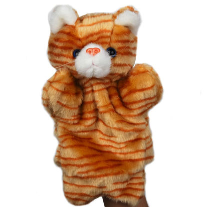 Picture of Tabby Cat Hand Puppets Kitten Plush Animal Toys Dolls for Kids Imaginative Pretend Play Storytelling