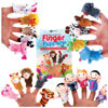 Picture of 20-Piece Story Time Finger Puppets Set - Cloth Velvet Puppets - 14 Animals and 6 People Family Members