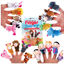 Picture of 20-Piece Story Time Finger Puppets Set - Cloth Velvet Puppets - 14 Animals and 6 People Family Members