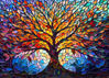 Picture of PICKFORU Stained Glass Puzzle Tree of Life Puzzles for Adults 1000 Pieces, Impossible Hard Difficult Challenging Puzzles for Adults, Colorful Mosaic Tree of Life Jigsaw Puzzle 1000 Pieces