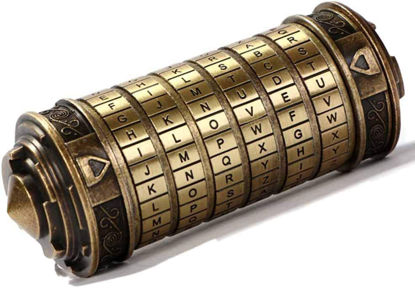Picture of Cryptex Da Vinci Code Mini Cryptex Lock Puzzle Boxes with Hidden Compartments Anniversary Valentine's Day Romantic Birthday Gifts for Her Gifts for Girlfriend Box for Men