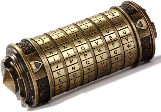 Picture of Cryptex Da Vinci Code Mini Cryptex Lock Puzzle Boxes with Hidden Compartments Anniversary Valentine's Day Romantic Birthday Gifts for Her Gifts for Girlfriend Box for Men