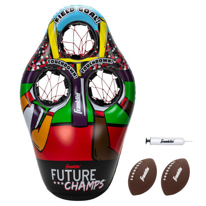 Picture of Franklin Sports Kids Football Target Toss Game - Inflatable Football Throwing Target Toy with Soft Mini Footballs - Fun Kids Football Toy Toss Game - Inflatable Indoor + Outdoor Sports Game 45 In.