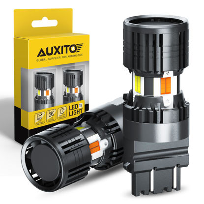 Picture of AUXITO Latest CANBUS 3157 Switchback LED Bulbs 3057 3457 4157 Dual Color Amber/White Anti Hyper Flash Built-in Resistor Error Free Turn Signal Lights and DRL/Parking Lights, Pack of 2
