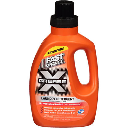 Picture of Fast Orange 22340 Grease X Mechanics Laundry Detergent For Oil, Grease, Automotive Stains And Odors, Eliminates Fuel, Oil, Grease And Exhaust Stains 40 fl. Oz